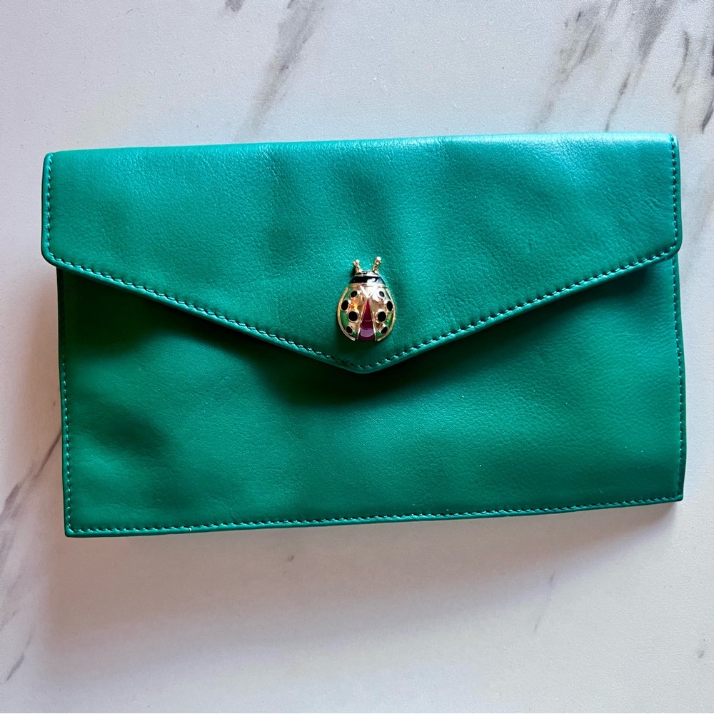 Talbots Leather Ladybug Clutch